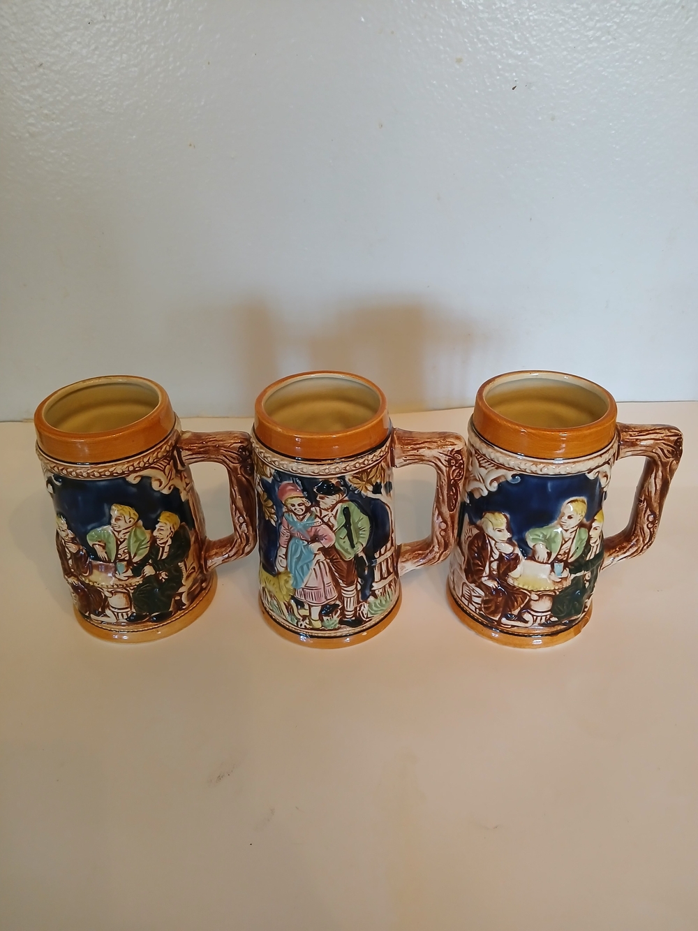 Vintage Set of 3 Ceramic Beer Steins / Mugs – Made in Japan - Picture 13 of 15